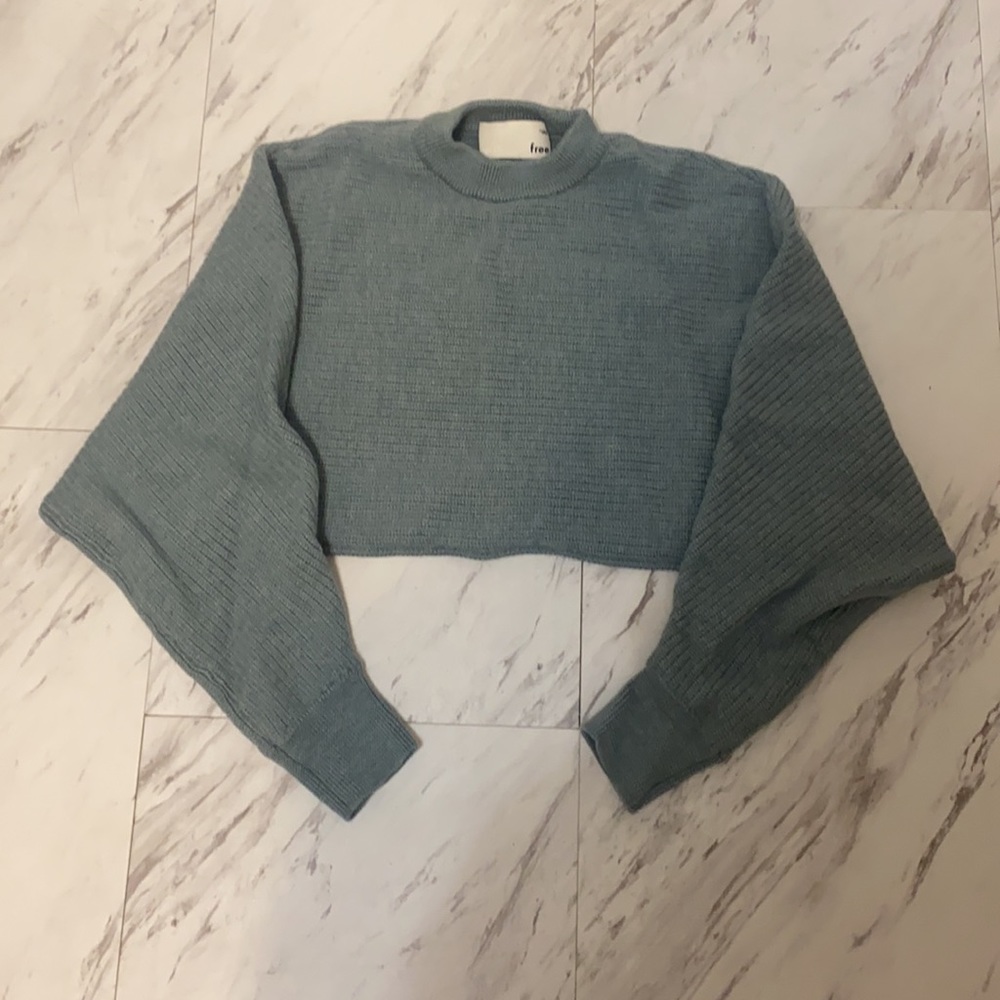 Wilfred Free Teal Crop Sweater
